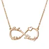 Anpassad Namn Infinity Halsband Personifiera för Kvinnor Flickor 18K Guldpläterade Smycken Charm Firned Gifts