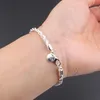 4mm 925 Braccialetti a catena con corda attorcigliata placcata argento per donna Uomo Braccialetti per feste di nozze Bracciali con ciondoli europei Misura perline di Murano