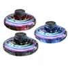 Flying Toy med 360 ° Roterande och Shinning LED Lights Antistress Flying Gyro Rotator Drone Finger Spinner Route Rotary Mini Drone Barngåva