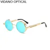 Luxury-Vidano 옵티컬 라운드 메탈 선글라스 Steampunk 남성 여성 New Fashion 안경 럭셔리 디자이너 Retro Vintage Sunglasses UV400