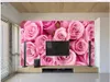 Carta da parati 3D per pareti 3 d per soggiorno rosa fiore sfondi murali murale muro