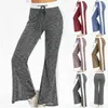 Women Wide Legged Pants Woman Fashion Straight Pants Girl Drawstring Wide Leg Yoga Pants Lady Outdoor Elastic Casual Trousers