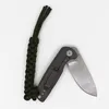 Novo rolamento de esfera Flipper dobradora Faca 3.15 "D2 LAVA DE PEDRA CNC TC4 Titanium Llight Handle Knives EDC com bolsa de nylon