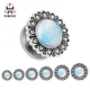 2018 KUBOOZ piercing jewelry stainless steel stone logo ear gauges plugs and tunnels body jewelry mix size lot3560415