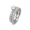 Voller Kristall-Ring-Diamant-Paar-Ring-Set Braut-Hochzeits-Schmuck-Mode-Geschenk Will und Sandy Drop Ship