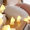 10LED Unicorn Gece Dize Işıkları Lambaları Ev Partisi Dekoru Duvar Süsleri 1.5 M Unicorn Garland Peri Dize Işık