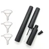 7ML Frosted Black Lege Mascara Tube met Wimper Wand, Rubberen Inzetstukken en Trechters voor Ricinusolie Gradiënt DIY Mascara Container met Dop