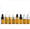 Wholesale 1ml 2ml 3ml âmbar vidro gotas de vidro frasco de óleo essencial exibição de óleo frasco pequeno perfume sérico marrom amostra de ensaio de amostra