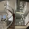 Moderne kristallen glazen bol LED-hanglampen Armaturen Meerdere trappenhuislampen Bar-hanglamp voor hotelvilla duplex appartement