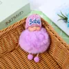 Cute Sleeping Baby Doll Keychain Pompom Rabbit Fur Ball Carabiner Key Chain Keyring Women Kids Key Holder Bag Pendant key Ring RRA2830-8