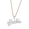 Nuovo design personalizzato placcato in oro 14 carati Completamente ghiacciato Combina lettere dice Collana con pendente HipHop Plug Brothers281f