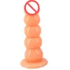 Masturbador femenino Big Anal Dildo 5 Beads Ball Butt Plug Juguetes sexuales anales para mujeres Hombres Producto adulto