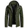 Mode-lente heren katoenen jas legergroen hooded jassen heren designer jassen trenchcoat veste windjack bommenwerper Jean jas