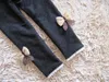 New Aile Rabbit Girls Bow Bow Jeans Cotton Children Cashmere Bants Kids Warm مرنة الخصر Legging Whole and Retail 7108171