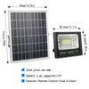 Solar Powered Street Flood Lamp 60W 100W Solar LED Spotlight with Remote Control Security Lighting for Yard Garden Gutter Pathway