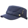 Mens Uomo Estate 100% cotone Sport all'aria aperta In esecuzione Cadetto Flat Top Twill Corps Berretto da baseball con visiera militare da viaggio con visiera Cappello