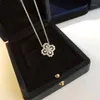 Pendant Necklaces Necklace Clover 925 Sterling Silver Flower Pattern For Women's High Jewelry Christmas Party Gift1