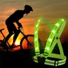 Deporte Noche Corriente Luces LED Ciclismo Flashlight Roadway Advertencia de seguridad USB Carga de la lámpara de pecho Correa Chaleco reflectante Traje de seguridad T191226