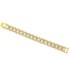 Ice Out 15mm 8inch Cuban Link Chain Bracelet Tops Quality Pop Club Accessories Hip Hop Bracelets 18K Gold Bangle 40g