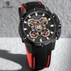 2020 RUIMAS orologi al quarzo da uomo di lusso Luxury Army Sports Wristwtach uomo cinturino in silicone nero orologio impermeabile 547