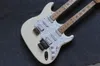 Wholesale custom 6 + 6 strings double neck white strings electric guitar.