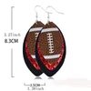 Bling Faux Leather Dangle Brincos Multi-Layer Brincos Futebol por Mulheres Leve novidade orelha Ornamento para o desgaste do partido diário