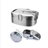 Roestvrijstalen lunchbox Metalen Bento Box Food Container Dubbel dek Dineerzaal voor Kids School Office Work Buiten Camping