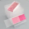 Elb009 Eyelash Förpackning Plastlåda Lash Boxes Mink Lash Case Acrylic Sliding Plast Klart Tomt med bricka och Base Card Logo Gratis