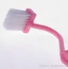 Portable Toilet Brush Scrubber V type Cleaner Clean Brush Bent Bowl Handle