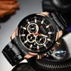 Curren Classic Black Chronograph Men's Watch Sports Quartz Date Clock Male Watch Rostfritt Steel Wristwatch Relogio Masculino268p