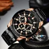 Stainless Steel Men's Watch CURREN New Sports Watch Chronograph and Luminous pointers Wristwatch Fashion Mens Dress Watches305c