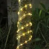 BRELONG Guirlande Lumineuse Solaire, 16.5FT 5M 50 LED Lumière avec Tube Transparent Fée Lumière Étanche Extérieure Fête De Mariage Décoration De Noël