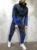 Zogaa 2018 marca homens tracksuit 2 peça conjunto 3d gradient cor casual hoodies moletom e calças sportswear corredores homens conjuntos