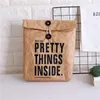 듀폰 크래프트 종이 점심 가방 재사용 식품 보관 상자 자루 튼튼한 절연 휴대용 크래프트 갈색 종이 가방 피크닉 도시락 가방