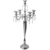 6 adet 37 "5 tall altın gümüş kristal metal düğün şamdan masa centerpiece şamdan mumluk çiçek standı parti dekor SN2537