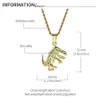 Fashion Hip Hop Mens Dinosaur Pendant Designer Necklace Jewelry Stainless Steel Chain 18k Gold Plated Necklaces For Men Women6394910