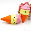 16cm Jumbo Squishy Ice Cream Cone Smile Squishies Big Doft Slow Rising Phone Straps DHL Gratis frakt