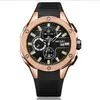 Business de mode à chaud Business à trois yeux à six aiguilles Multi-fonction Mouvement Mouvement Silice Gel Quartz Male Watch 2053 Wholesale