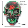 LED Light Up Horror Mask Halloween Glow Skull Mask Full Face Halloween Super Scary Party Masks Festival Cosplay Costume Supplies dbc vt0899