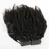 Second Generation 5 strands 1 piece Afro Kinky Curly Straight Deep Water Yaki 4A 4B 4C Cuticle Aligned Virgin 6D Pre Bonded Brazilian Indian Human Hair Extensions