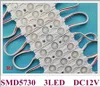 وحدة LED مع عدسة الألومنيوم PCB حقن PVC LED وحدة ضوء مصباح DC12V SMD 5730 3 LED 1.2W IP65 70MM * 15MM عالية مشرق