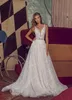 New Boho Wedding Dresses A Line V Neck Lace Appliques Bohemian Wedding Dress Custom Made Sweep Train Elegant Vestidos De Novia 758