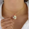 Boho 2019 na moda ouro clássico turco mau olho pingente colar para menina pavimentada minúsculo lindo arco-íris cz chique jóias femininas presentes292q
