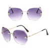 Designer lunettes de soleil Little Bee mode lunettes de soleil sans monture coloré polygonal dames 7 couleurs Melody2041