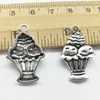 100 teile/los Eis Legierung Charms Anhänger Retro Schmuck DIY Schlüsselbund Alte Silber Anhänger Für Armband Ohrringe Halskette 27*18mm