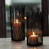 Hollow Black Bohemian Style Metal Desk Stand Candle Holders Wedding Candlestick Morocco Tealight Holder Home Decoration