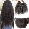 Afro Kinky Curly Clip In Human Hair Extensions 100% Mongolian Remy Hair 8pcs/set african american clip in human hair extensions