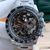 Latest Top Fashion Mens Skeleton watch 116500 116520 Openworked dial automatic movement No chronograph Men Rose Gold Cool sport wr255S