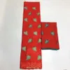 5yardes lindo tecido de algodão africano rosa com folhas de bordado estilo e 2yards verde francês rede de renda conjunto para vestido HS193