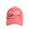 Venda quente Donald Trump 2020 Baseball Cap Patchwork lavadas ao ar livre fazem chapéu América Great Again Republicano Presidente da malha boné desportivo